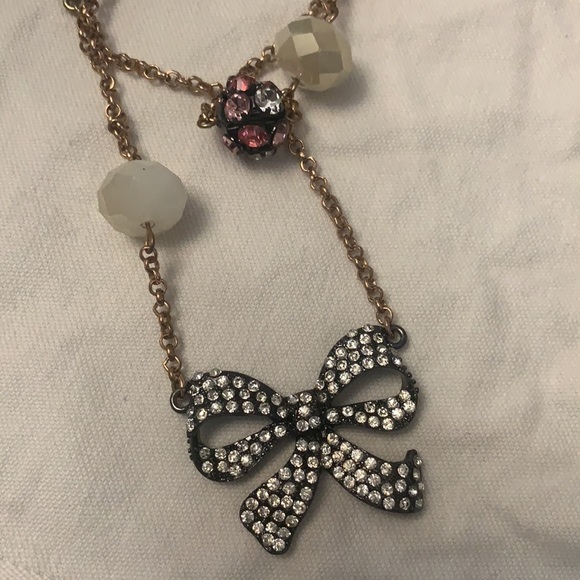 BETSEY JOHNSON THREE CHAIN Layered Necklace WITH CHARMS Clock watch - Picture 10 of 15